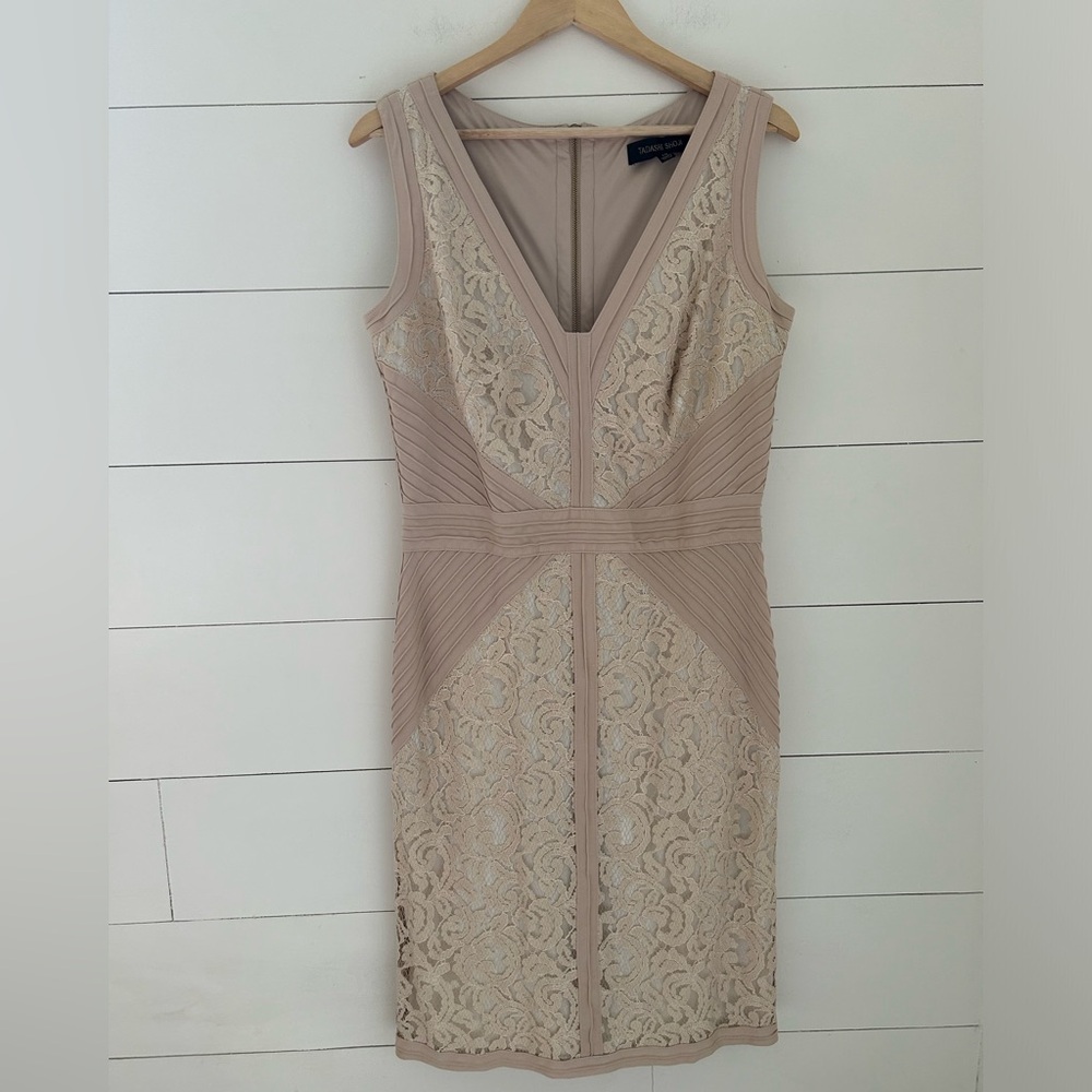 Tadashi Shoji Lace Midi Dress - Cream